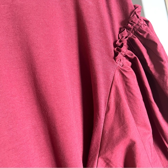 ZARA BALLOON SLEEVES MAROON TOP SIZE SMALL ( PRE LOVED) - Picture 7 of 11